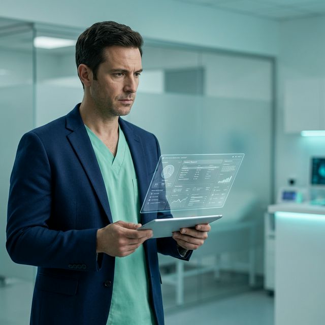 Médico utilizando prontuário eletrônico